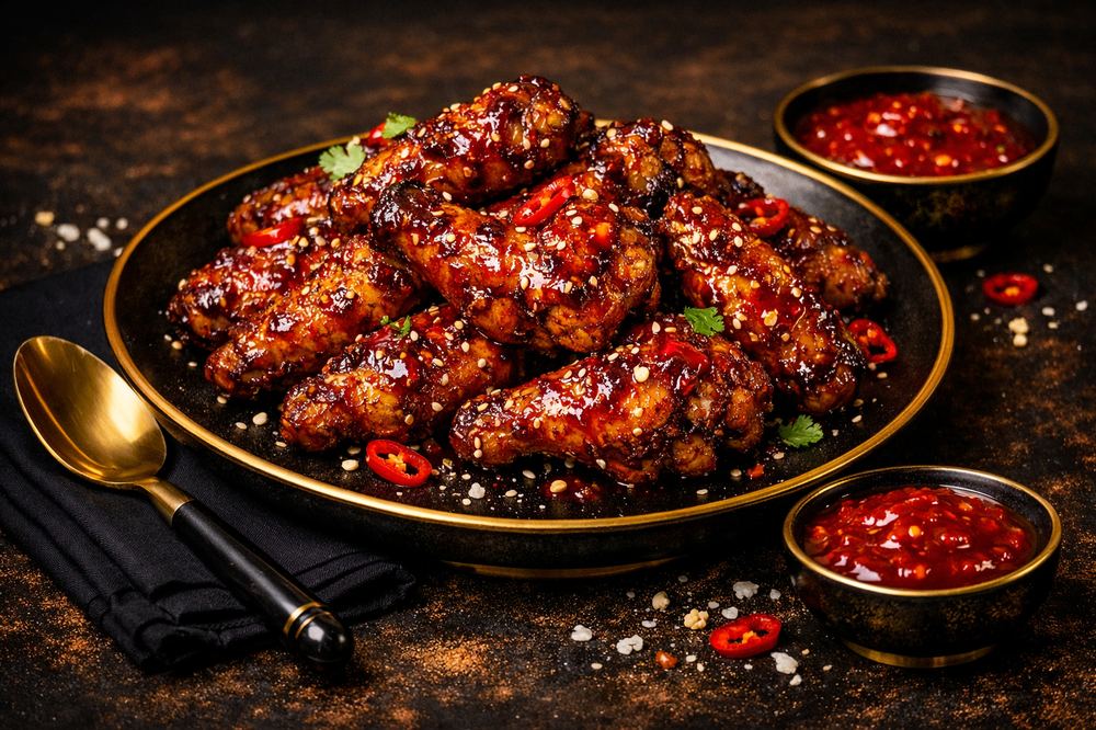 Pilons de poulet épicés et rôtis